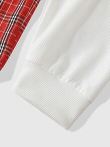 ROMWE MEN Camisa holgada de cuadros 2 en 1 para hombre - Multicolor - Ver 4