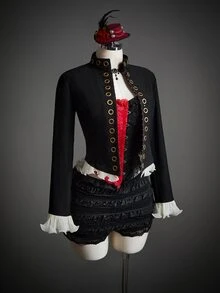 SHEIN ICON Jaket Lengan Panjang Wanita Motif Blok Warna untuk Halloween dan Cosplay - Hitam - View 1