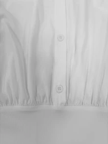 SHEIN Elegant White Lapel Lantern Long Sleeve Shirt, Romantic Dating Blouse For Women - White - View 9