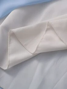 Franclia 女款大尺碼牛仔印花梭織拼接雪紡裙，寬鬆休閒性感印花裙，秋季約會之夜早午餐派對正式淺藍色 - 彩色 - 查看 6