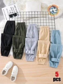 SHEIN 兒童 5件組 青少年男孩冬季運動長褲 - 彩色 - 查看 2