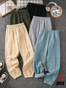 SHEIN 兒童 5件組 青少年男孩冬季運動長褲 - 彩色 - 查看 3