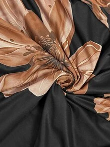 Firerie Gaun Elegan Lengan Lonceng Motif Bunga Ukuran Plus untuk Wanita, Gaun Tamu Pernikahan Elegan Musim Gugur/Musim Dingin untuk Wanita, Gaun Bunga Elegan untuk Wanita - MultiWarna - View 8