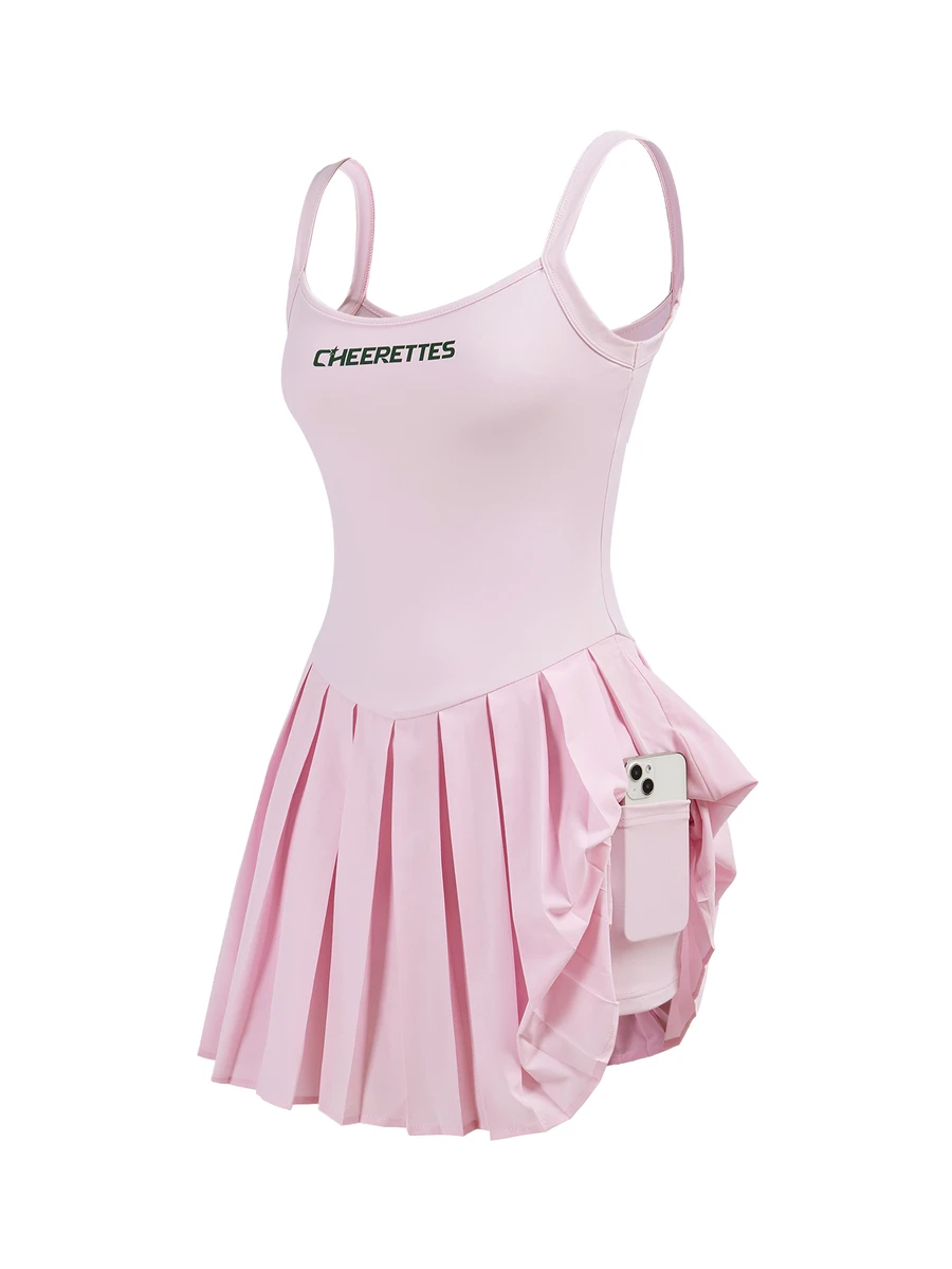 Cheerettes Women's Letter Print Camisole Sporty Casual Dress - Pink - View 1