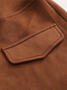 SHEIN Holidaya Overall Wanita Kasual Boho Gaya Barat 70-an Terinspirasi Celana Panjang Wanita untuk Liburan, Sehari-hari, Jalan-jalan, Cokelat Tua, Musim Gugur - Rust Brown - View 5