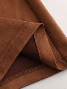 SHEIN Holidaya Overall Wanita Kasual Boho Gaya Barat 70-an Terinspirasi Celana Panjang Wanita untuk Liburan, Sehari-hari, Jalan-jalan, Cokelat Tua, Musim Gugur - Rust Brown - View 8