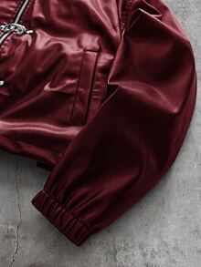 AXEPEAK Men's Lapel Collar Long Sleeve Jacket With Snap Button Placket, Style - Burgundy - View 4