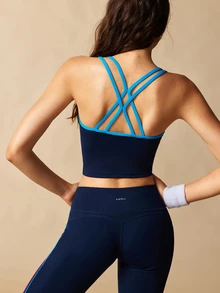 VARSIVA Women's Side Stripe Camisole Top And Flare Leggings Sports Activewear Set - Multicolor - View 12