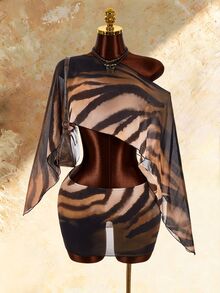 Amplova Women's Trench Collar Set, Sexy Avant-Garde Sexy Style, Suitable For Casual Daily Wear - Brown - View 1
