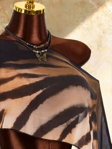 Amplova Women's Trench Collar Set, Sexy Avant-Garde Sexy Style, Suitable For Casual Daily Wear - Brown - View 7