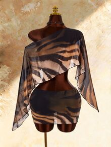 Amplova Women's Trench Collar Set, Sexy Avant-Garde Sexy Style, Suitable For Casual Daily Wear - Brown - View 6