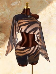 Amplova Women's Trench Collar Set, Sexy Avant-Garde Sexy Style, Suitable For Casual Daily Wear - Brown - View 15