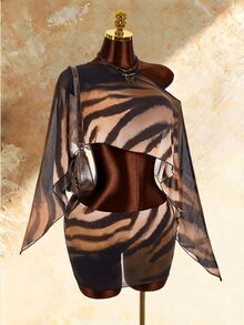 Amplova Women's Trench Collar Set, Sexy Avant-Garde Sexy Style, Suitable For Casual Daily Wear - Brown - View 14