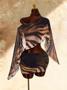 Amplova Women's Trench Collar Set, Sexy Avant-Garde Sexy Style, Suitable For Casual Daily Wear - Brown - View 9