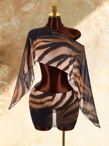 Amplova Women's Trench Collar Set, Sexy Avant-Garde Sexy Style, Suitable For Casual Daily Wear - Brown - View 10