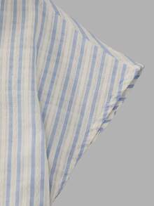 GlowEve Women's Striped Short Sleeve Single-Breasted Casual Shirt - Blue and White - View 4