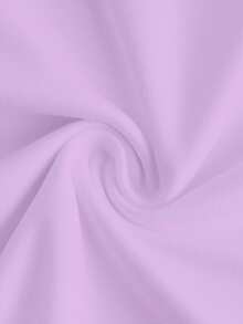 SHEIN ICON 紫色休闲简约图案圆领短袖修身短款女式T恤 - 紫色 - 查看 6