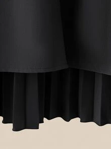 GlowEve CURVE Ditambah Kemeja Belakang Berlipit & Celana Lebar - Hitam - View 7