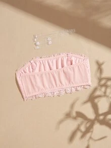 Lullawish Women's Lace Patchwork Sexy Daily Transparent Strap Bra - Dusty Pink - View 8