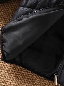 SHEIN Playful Pals 2pcs/Set Baby Girl Autumn&Winter Coat Casual Style Warmer Padded Coat&Girdle Baby Girl Winter Jacket - Black - View 5