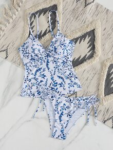 Swim Lushoire New Women's Printed Fabric Semi-Sheer Minimalist Fashion Bikini Top - Multicolor - View 6