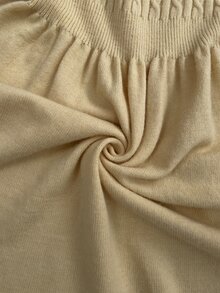 Breezaya Women's Round Neck Long Sleeve Solid Color Sweater Dress - Apricot - View 8