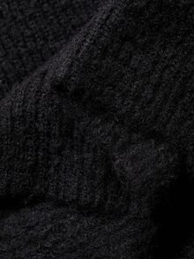 Livesso Petite Women's Solid Color Casual Daily Knit Dress - Black - View 9
