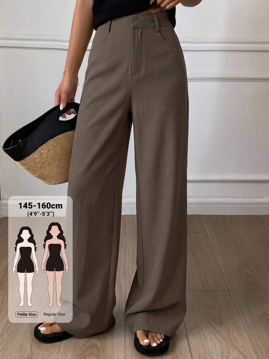 DAZY Women's Casual Pocket Trousers For Daily Business And Office Wear Fall - Brown - View 1