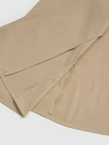 Elenzga 雙排扣繫帶式風衣 - 卡其色 - 查看 8
