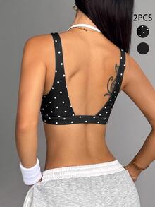 Velisys Velisys Sleeveless Wide Strap Triangle Cup Bikini Top Summer Beach Wear - Multicolor - View 2