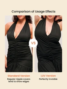 LUVLETTE Plus Women Invisible Skin-Friendly Sticky Self-Adhesive Anti-Sagging Shaping Lifting Breast Tape,Bikini Breast Petals-Cinnamon Wedding Bra - Cinnamon - View 2