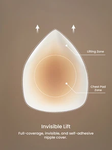 LUVLETTE Plus Women Invisible Skin-Friendly Sticky Self-Adhesive Anti-Sagging Shaping Lifting Breast Tape,Bikini Breast Petals-Cinnamon Wedding Bra - Cinnamon - View 3