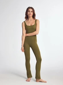 Eassivo Eassivo Seamless High-Stretch Sports Yoga Jumpsuit For Women - Army Green - View 8