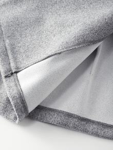 Balvessa Setelan Wanita Warna Polos Elegan Kasual Kancing Depan Lengan Mengembang (Jaket dan Rok) 2 Potong, Untuk Musim Gugur/Dingin - Grey - View 5