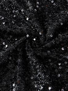 EMERY ROSE Open Front Sequin Blazer In Autumn/ Party Dinner Night Out Black Sequin Elegant - Black - View 3
