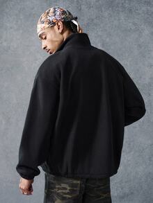 PAVTROS Men's Fashionable Embroidered Airplane Buckle Long Sleeve Jacket - Black - View 2
