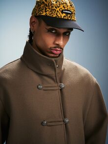 PAVTROS Men's Front Button Long Sleeve Jacket - Brown - View 6
