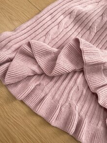 Breezaya Women's Sweet Vacation Cable Knit Waist-Cinched Sweater Dress - Pink - View 7