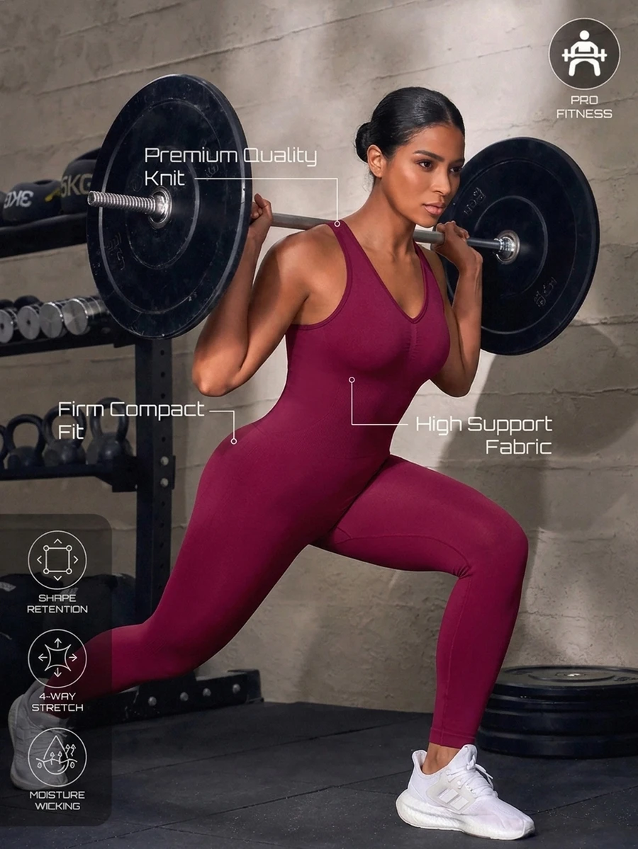 Solea Cove Solid Color Criss-Cross Back One-Piece Yoga Leggings For Women, Ruched V-Neck Open Back Cross Strap Sports Leggings, High Waist Butt-Lifting Flared Long Pants - Multicolor - View 1