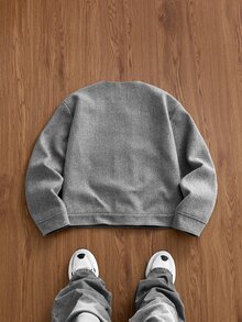 SWAVVY 時尚男士長袖休閒大衣 - 灰色 - 查看 6