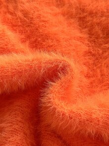 Genkimix Kids Girls' Sweater, Soft Pink Color For Fall, Simple Fashionable For Thanksgiving Halloween. High-Quality Knitted Material, Soft Comfortable Skin-Friendly - Orange - View 5