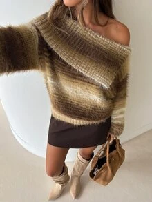 Aloruh Women Sweaters,Autumn,Winter - Coffee Brown - View 5