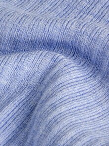 SHEIN Maternity Solid Color V-Neck Long Sleeve Single-Breasted Fitted Knit Dress Winter - Dusty Blue - View 9