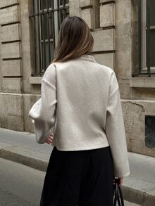 Siren Gaze New Autumn/Winter New Chinese Style Overcoat For Women Dinner Everyday Beige Elegant - Apricot - View 2