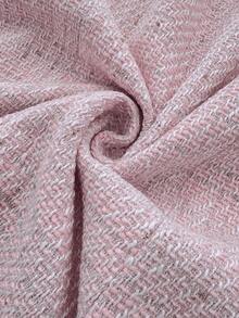 RosyDaze Women's Polka Dot Collar Sleeveless Tweed Jacket - Pink - View 4