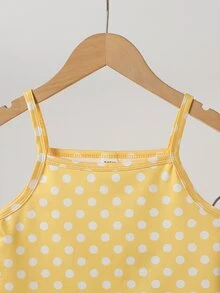 Tween Girl) Casual All-Match Versatile Daily Seasonal Transition Outfit, Open Front Cardigan, Fitted Tank Top And Loose Shorts, Yellow Striped 3 Pieces Set - Yellow - View 4