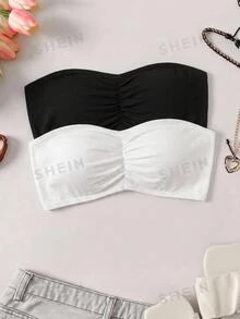 SHEIN 兒童 2件組 青少年女孩內衣與胸罩 - 彩色 - 查看 2