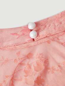 SHEIN MOD Gaun Jacquard Wanita Manis dengan Pinggang Kerut Seksi dan Elegan untuk Liburan Pesta Koktail Musim Panas Warna Merah Muda dan Merah - Dusty Pink - View 7