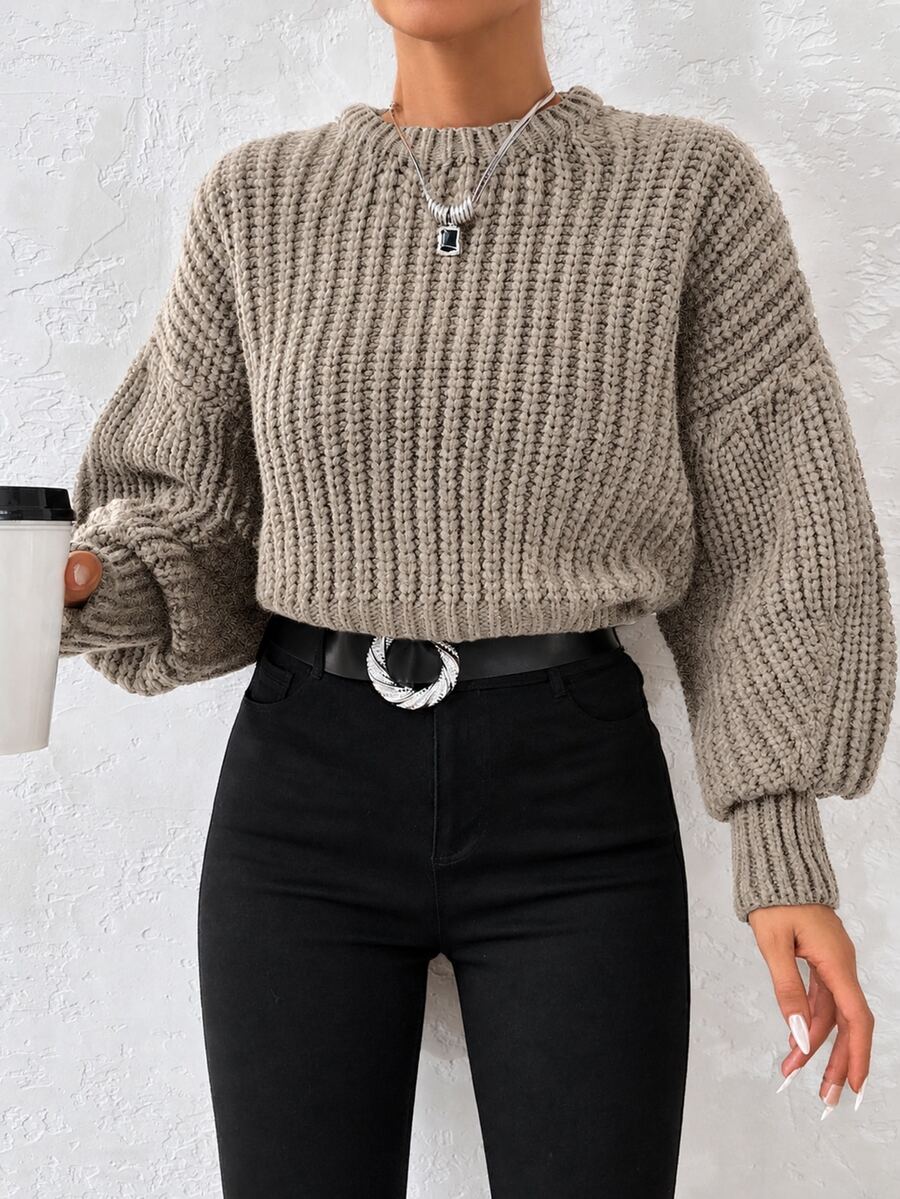 SHEIN Tall Plus Paperbag Waist Knot Front Wide Leg Pants, Tall Women Everyday Travel Grey Fall Minimalist Casual City Break Vacation - Beige - View 1