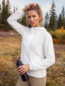 In My Nature Women's Solid Color Casual Versatile Daily Outdoor Jacket - White - View 2